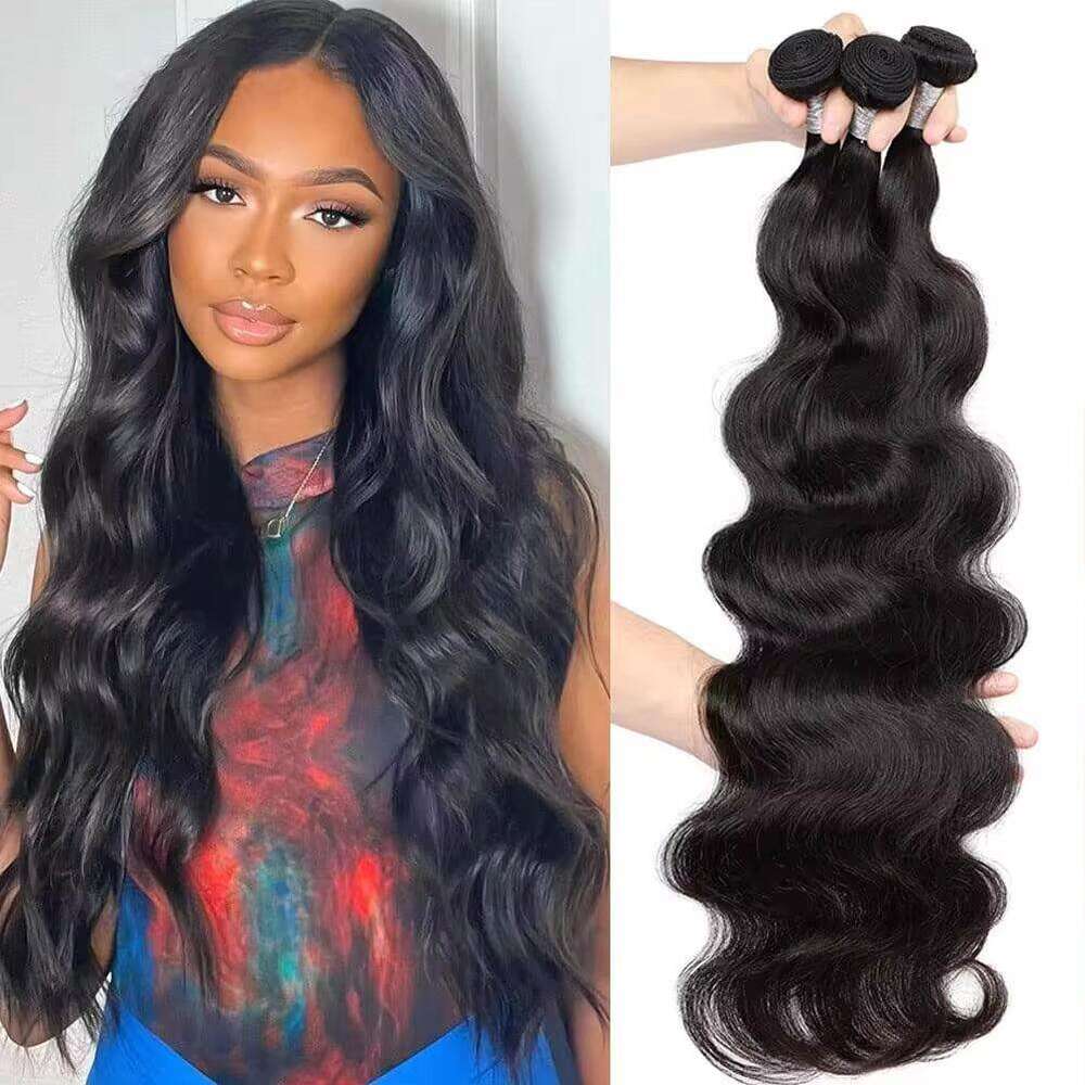 36 Inch Body Wave Weave 12 A Brazilian Natural Color 100% Remy Human Hair Extension 1 3 4 Bundles Weft