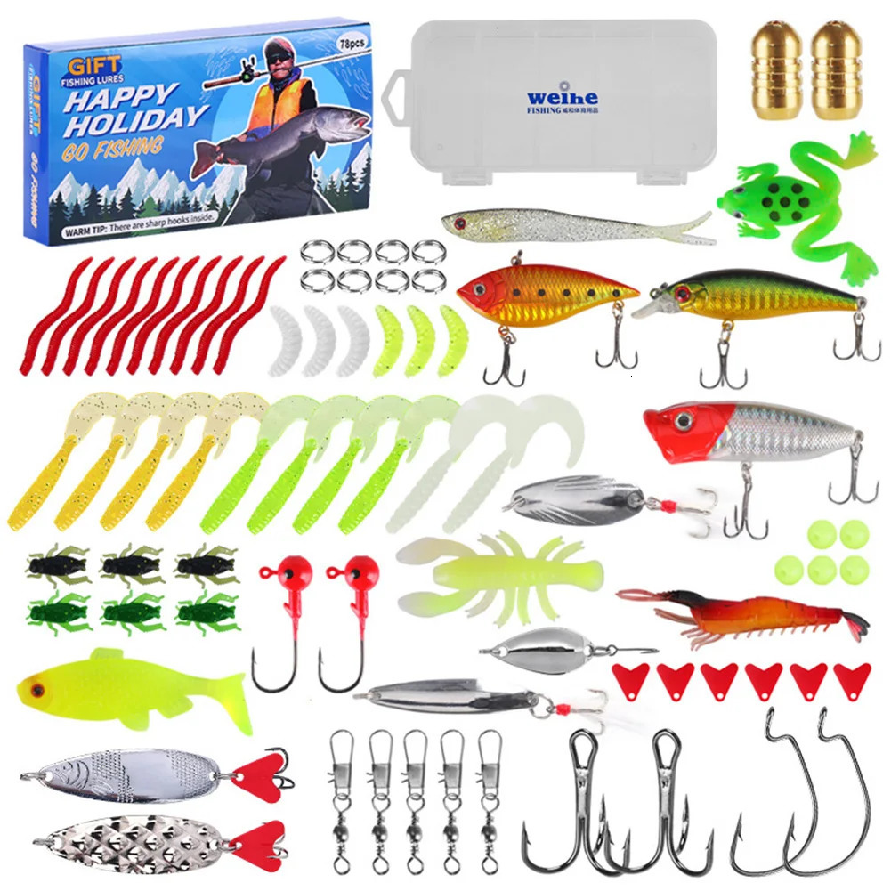 2024 Fishing Gear Set Comes Calendar Box Christmas Fishing Gear Set Various Fish Baits Surprise Gift Box 241122