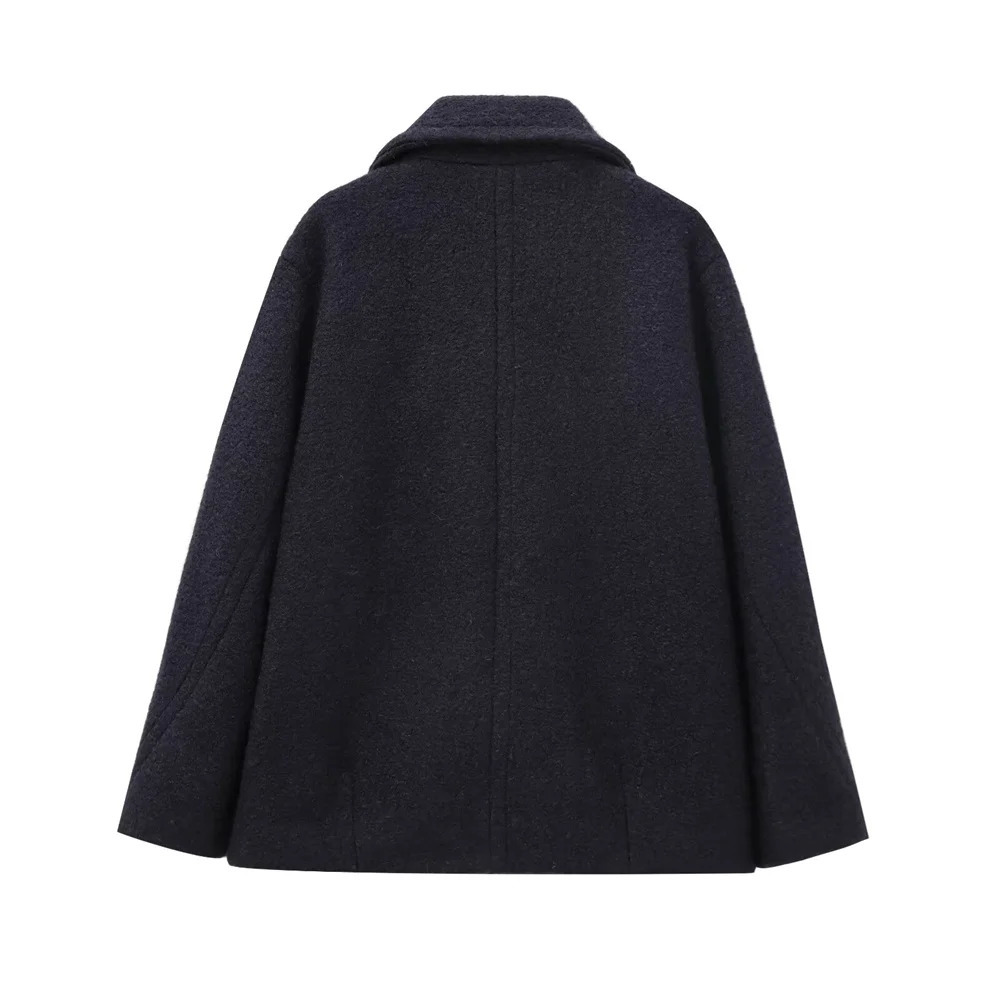 2024 RARF Autumn Womens European and American Style French n Fashion Pearl Leather Double breasted Coat 241122