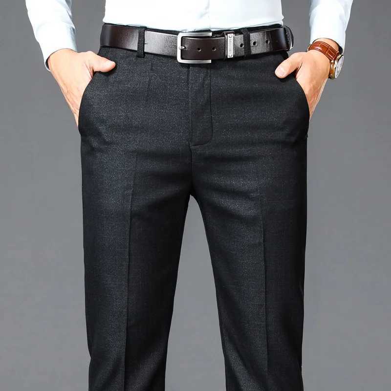 New Business Casual Suit Pants Men Solid High Waist Straight Office Formal Trousers Mens Classic Style Suit Long Pants Plus Size W250826