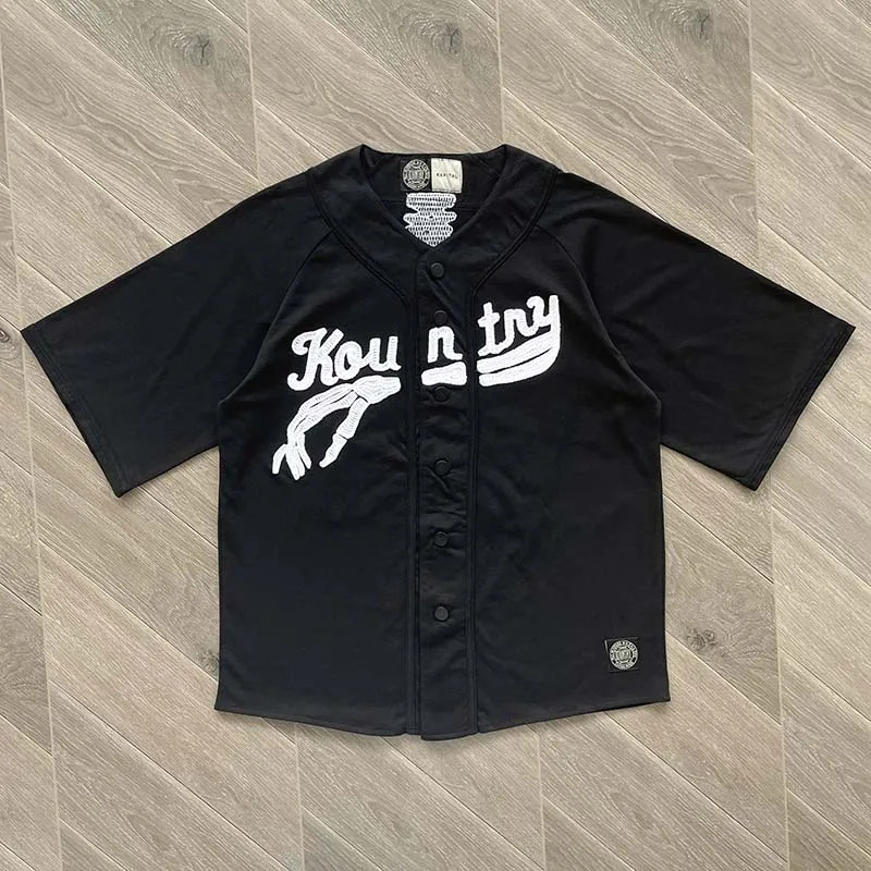 kapital Kountry Hirata and Hirohi casual bone embroidered letter-loose baseball short sleeve lining 240417