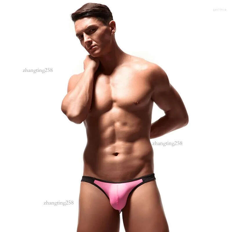Underpants Soft Ice Silk Mens Briefs Sexy Gay Men Underwear Low Waist Male Underware Sungas Panties Contrast Color Lingerie Man Under Wear