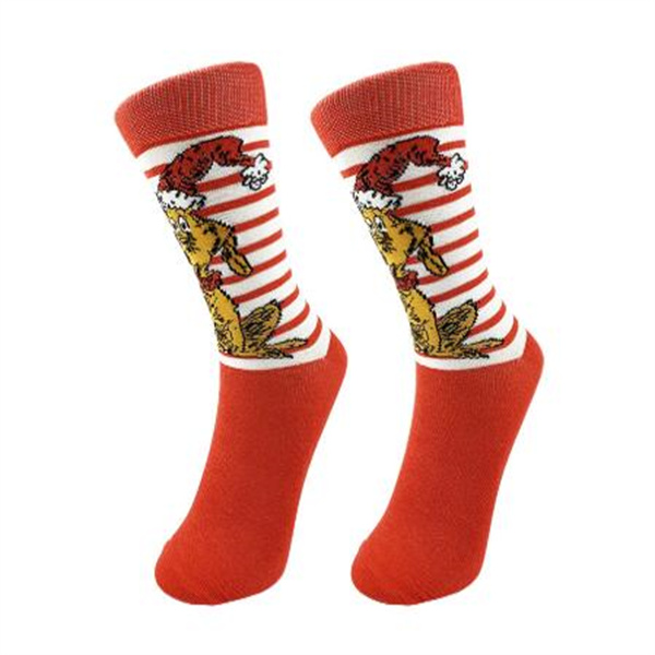 Neutral Christmas Socks Socks Elk Stockings Gift Christmas Decorations Cartoon Grinch colored knit socks