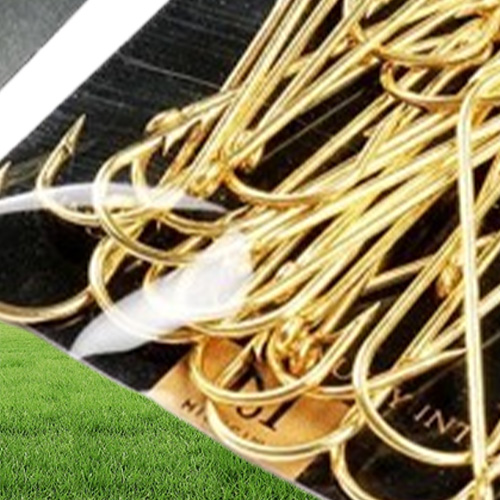 Fishing Hooks 500pcs Long Shank Aberdeen Fresh Water Living Baits Hook Fish Jig PanFish Crappie Tackle Gold