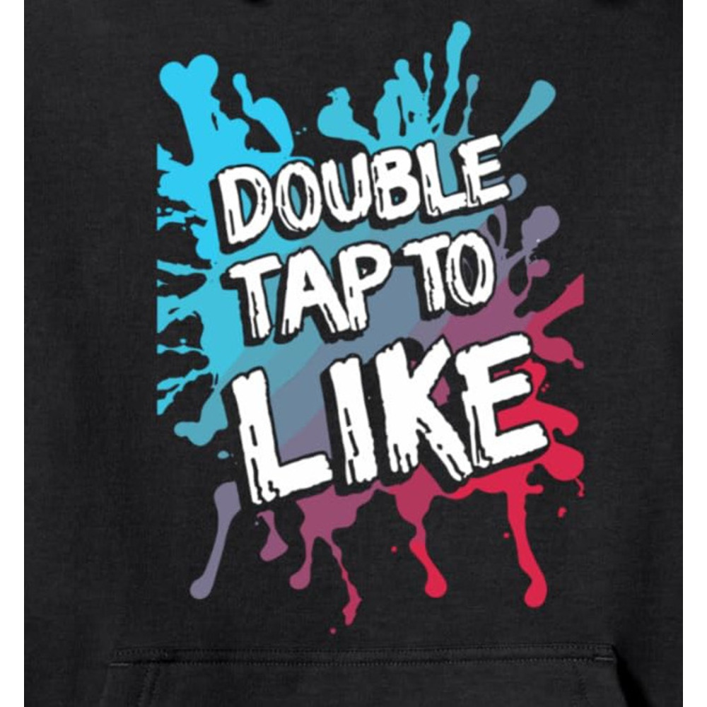 Hoodie for Mens Womens DOUBLE TAP TO LIKE Design Pullover Hoodie Graphic Hoodies sweatshirt cool