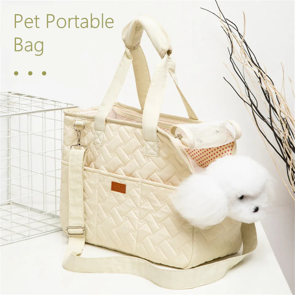 Hanpanda Four Season Large Space Breathable Side Opening Carrier For Dogs Portable Cat Canvas Shoulder Bag Pet Travel Supplies 240422