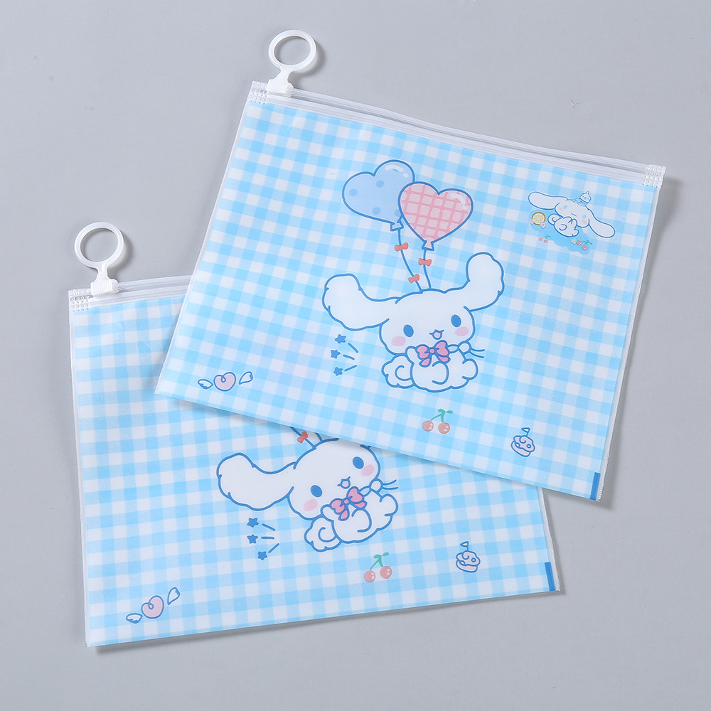 Cartoon Ring Zipper Bag Creative Transparent Matte Pen Bag Cute Student Multi functional Document Jewelry Storage Bag