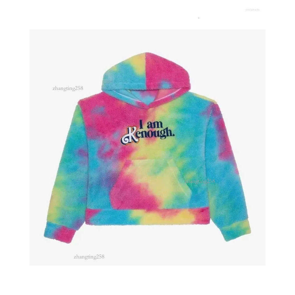 Women's Hoodies Personality Street Fashion Lazy Loose Tie Dye Hoodie Unisex Hooded Sweatshirt Casual Clothing I Am Kenough