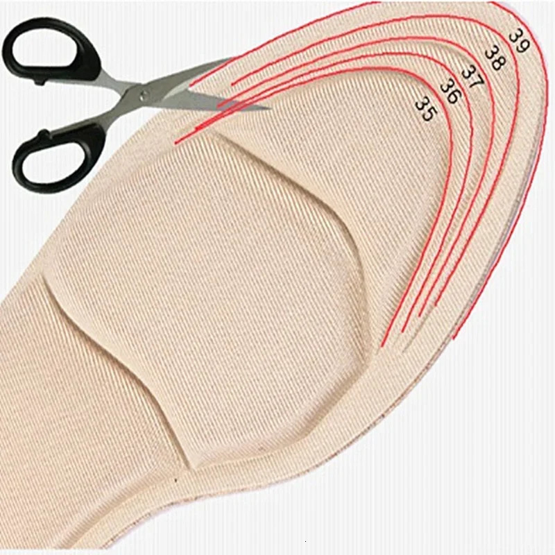 7D Soft Memory Foam Insole Pad Inserts Heel Post Back Breathable Antislip for Women High Shoe Arch Support Insoles 240419