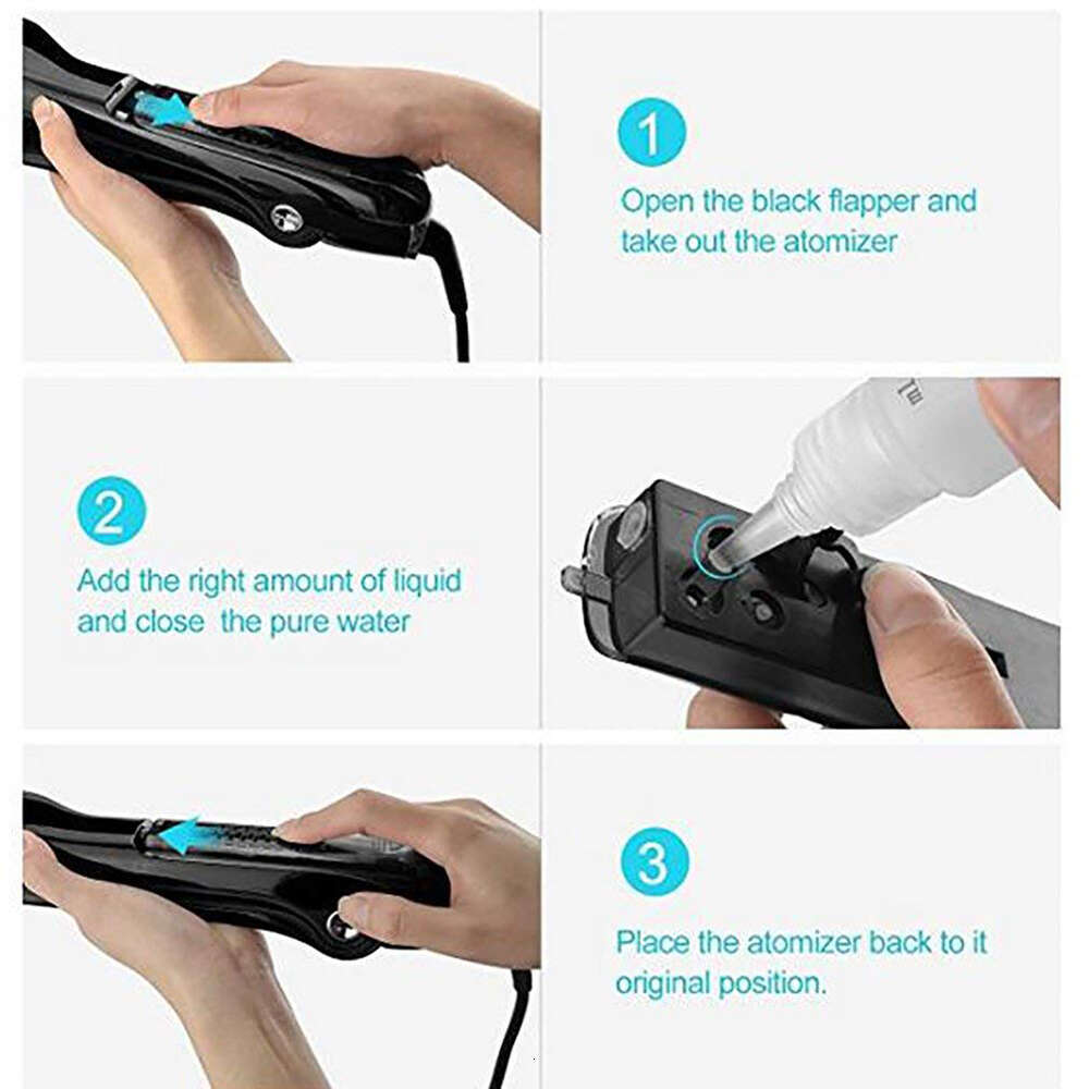 Steam Professional Flat Straightening Electric Heating Brush Ceramic Hair Iron Straightener