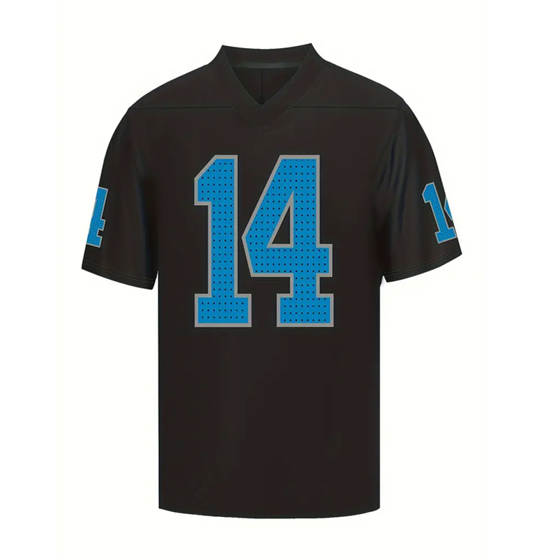 Men's #26 Gibbs 14 St. Brown Black Classic Embroidered V-Neck Rugby Jersey - Breathable, Short Sleeve Sports Shirt In Stock