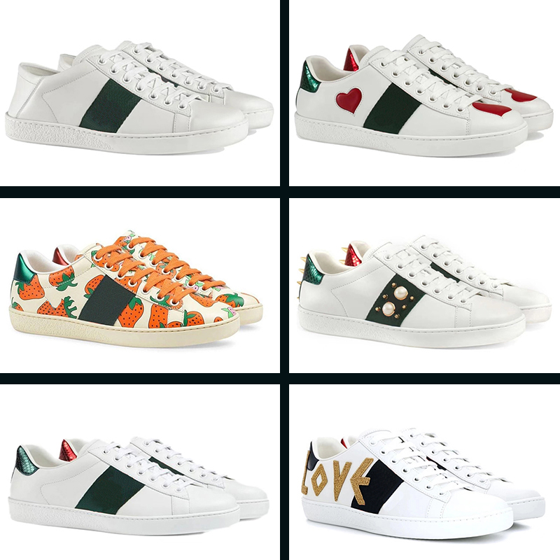 Designer sneaker shoes ace sneakers womens bees embroidered platform shoe snake Printed beige canvas Classic Luxury men women low Casual luxury leather Trainers