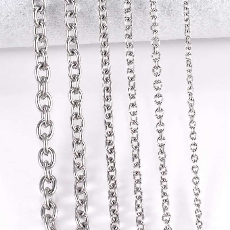 40-90 cm Long O Chain Stainless Steel Necklace For Women Men Accessories Handmade Link Chain Fashion Choker Male Jewelry MakingX241122