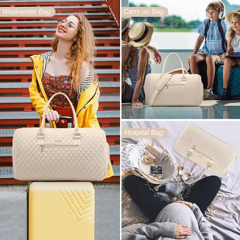Weekender Overnight Bag Large Travel Duffle Bag for Women Yoga Sports Gym Bag with Shoe Compartment Crossbody Carry- BagXJ241122