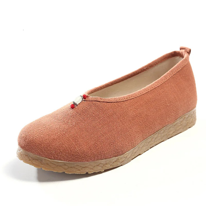Spring Ballet Flats Shoe Retro Loafers Ladies Chinese Style Moccasins Mom Flat Slip Ons Elegant Leisure Cloth Shoes 241122