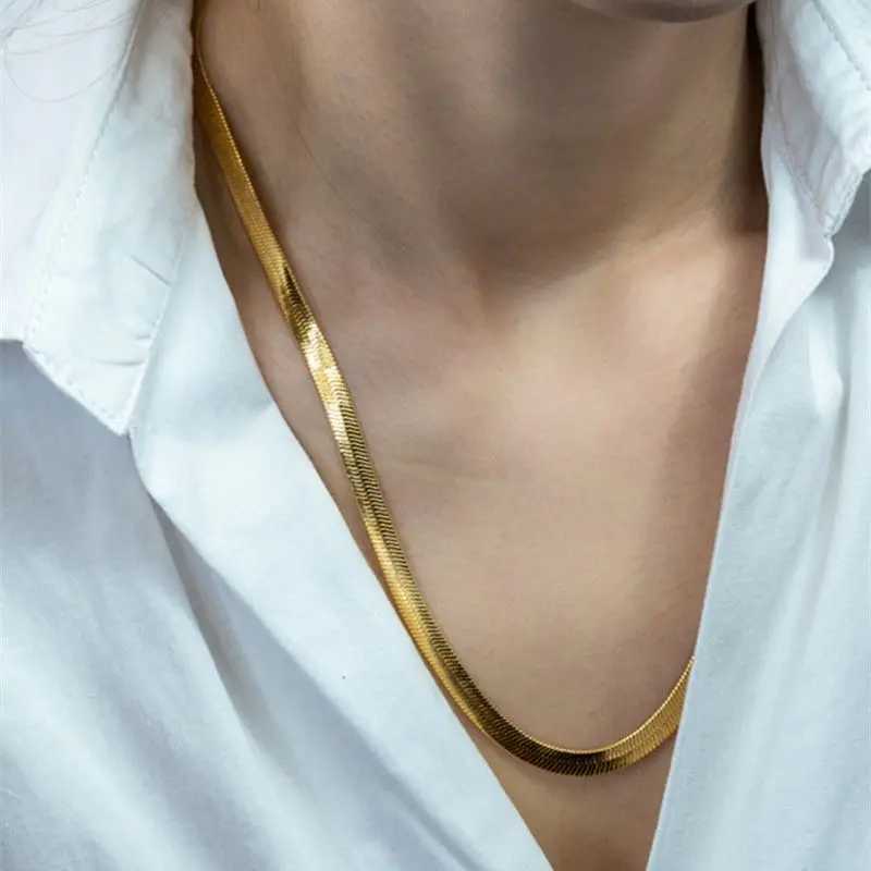 Hot 925 Sterling silver 18K Gold 4MM chain Necklace for Women Men La Luxury Fine Jewelry wedding gift chokerX241123