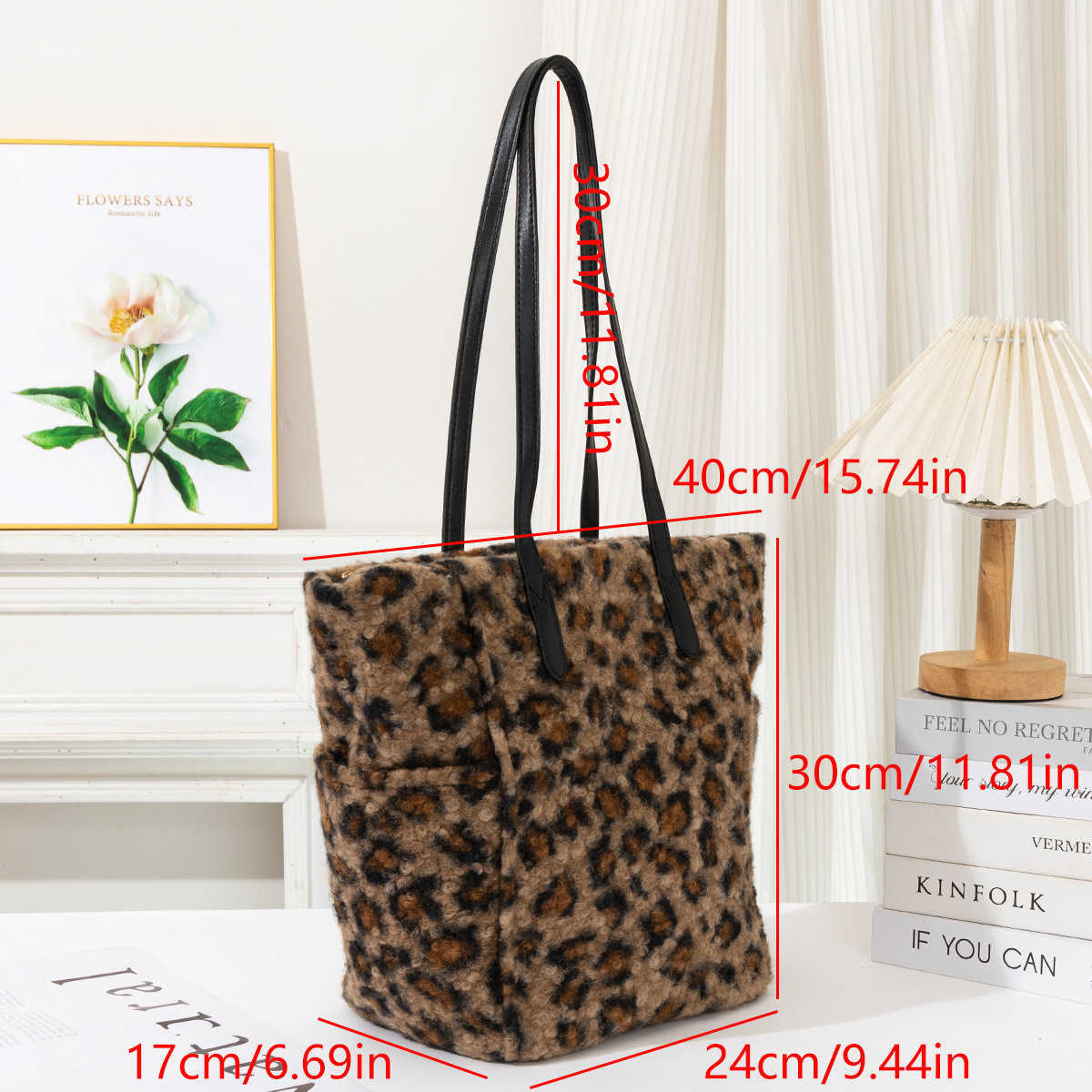Tianzi's versatile trade niche leopard print large capacity tote bag, personalized and fashionable handheld single shoulder bag