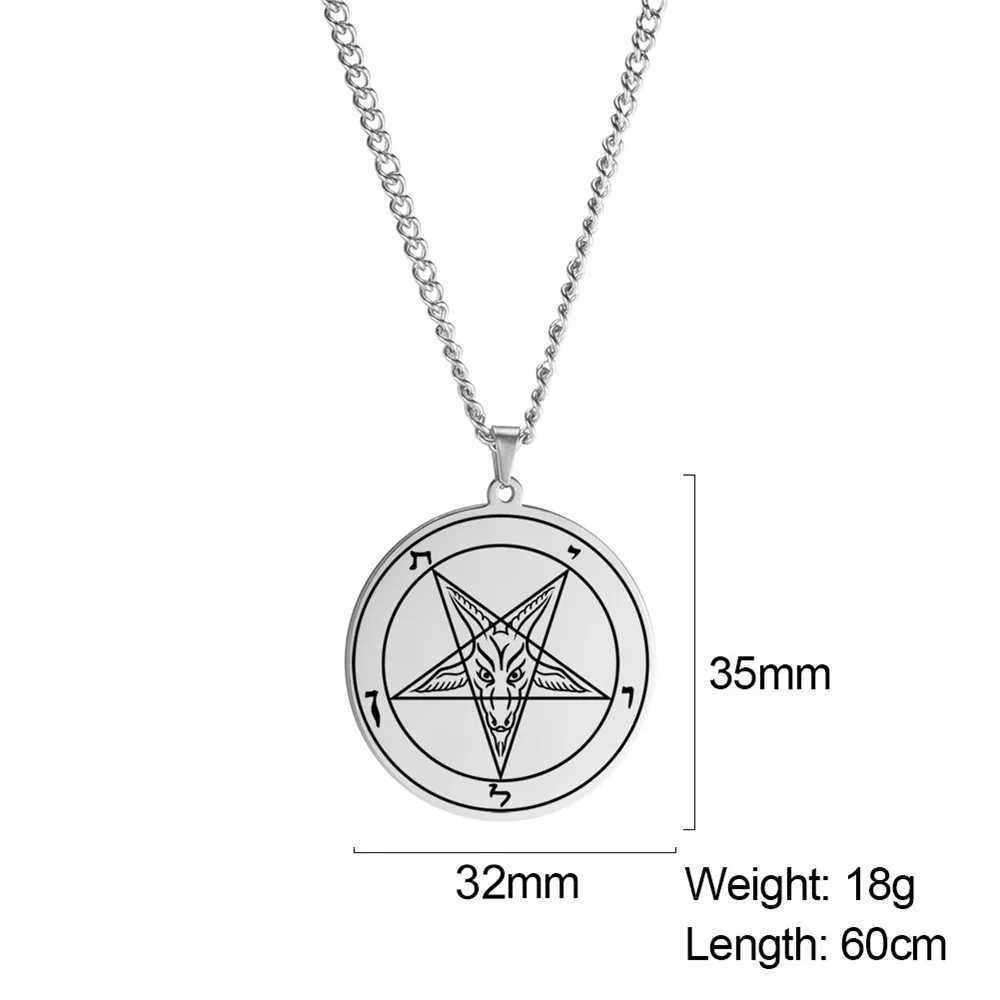 EUEAVAN Large Talisman Baphomet Necklace Goth Pagan Pentagram Amulet Symbol of Evil Stand-in for Satan Necklaces Goat JewelryX241122