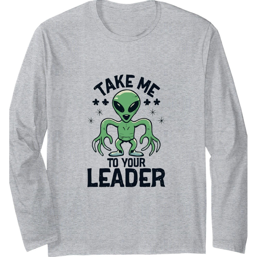 Long Sleeve Shirts for Men sweatshirt Funny Alien UFO Green Man Long Sleeve T-Shirt T shirt Tee Streetwear Casual tops clothes Cool patterns cool