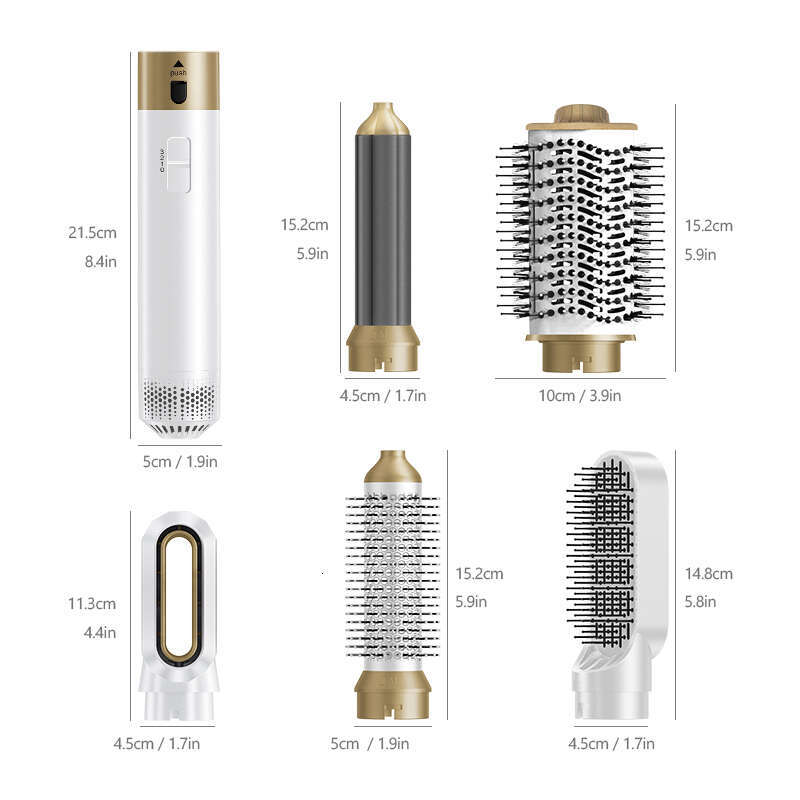 6 In 1 Hair Dryer Curler Straightener Comb Household Multistyler Set Hairstyler Blower Brush Curg Iron Salon Hot Air Styler