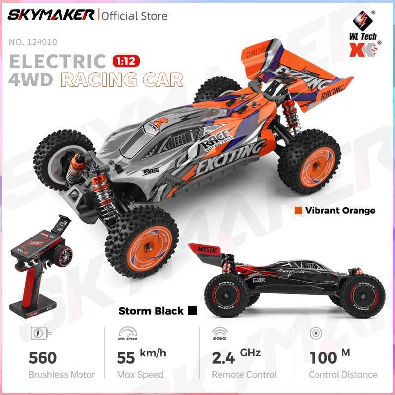 Free shipping Electric/RC Wltoys 1/12 124010 V8 2.4G Racing Drift RC Cars 4WD 550 Motor 55km/h High Speed Remote Control Car Off-Road Toys