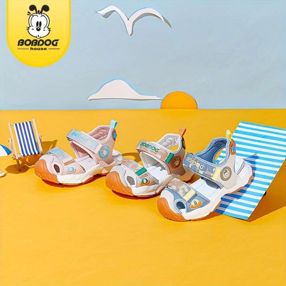 BOBDOG House Girl's Trendy Close Toe Breathable Sandals, Comfy Non Slip Durable Beach Water Shoes for Kid's Outdoor Activities BJ22656