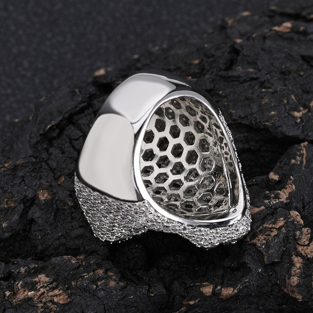 Hip Hop Cross Ring 18K Real Gold Plated TopBling 5A Cubic Zircon Religious Mens Jewelry