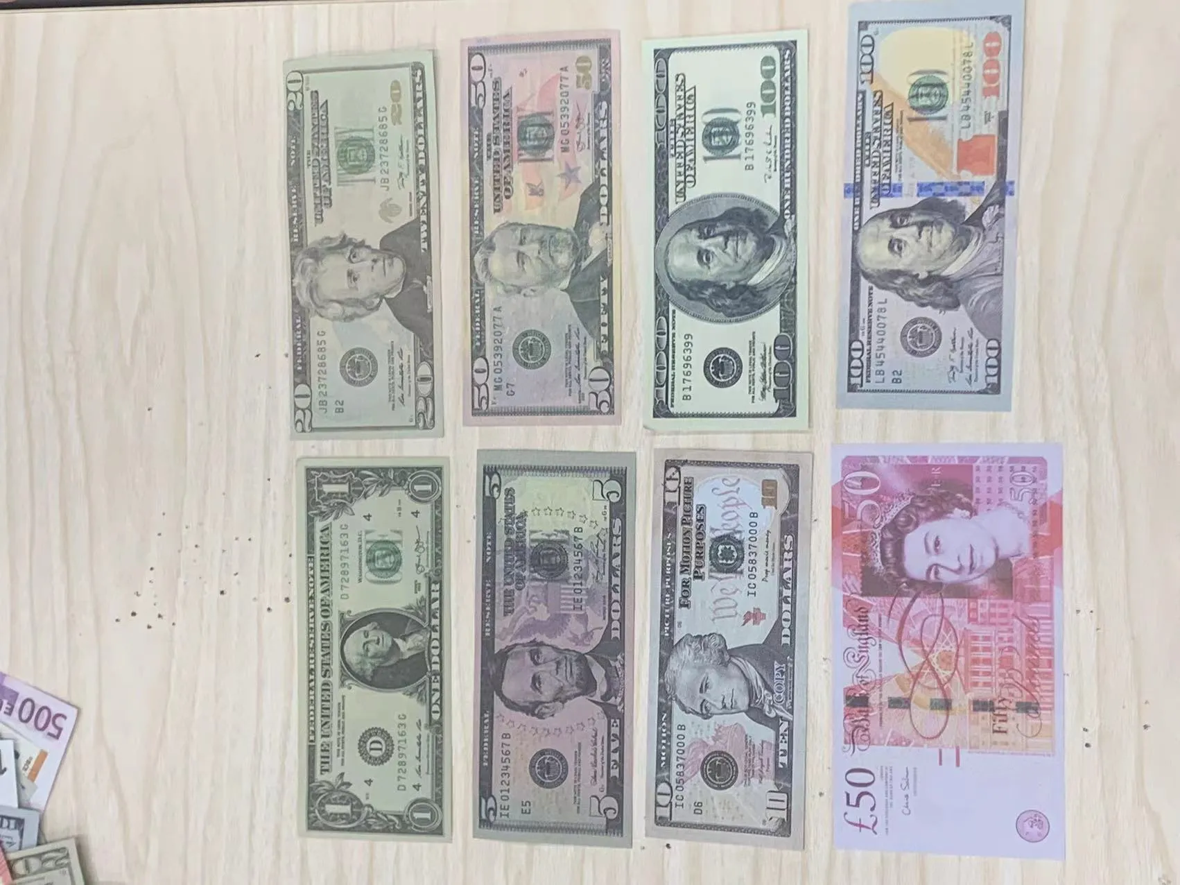 1-5pack Prop notes: USD, EUR and GBP. High quality realistic pop copy money Copy Money Actual 1:2 Size cfa
