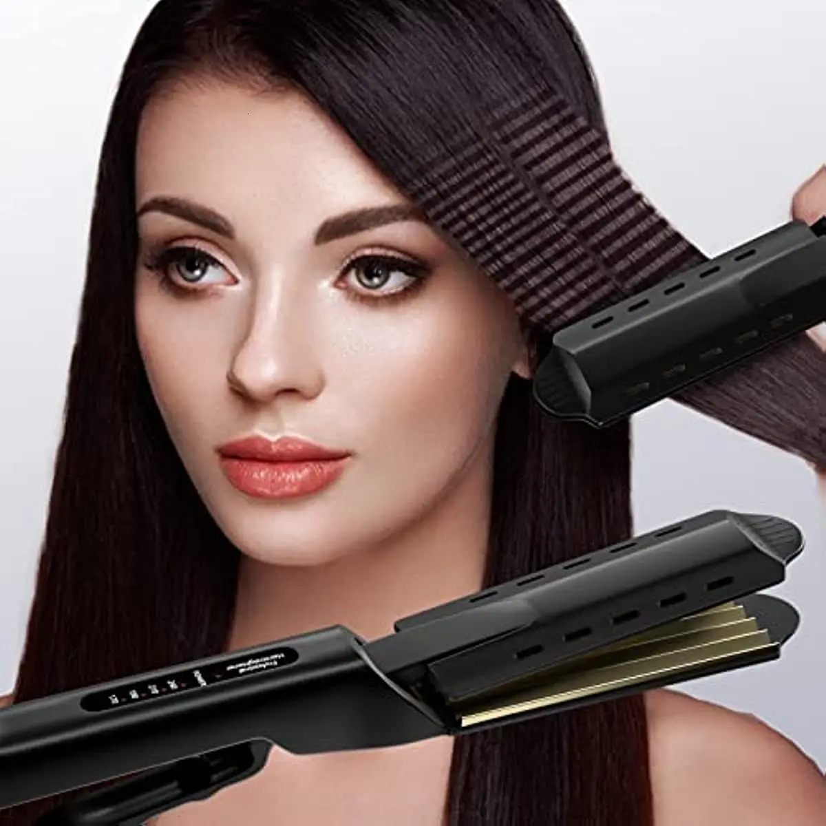 Professional Ceramic Corrugated Iron Electric Curling Crimped Wide Plates Beauty Hair For Wave Corrugation Flat Irons 240412