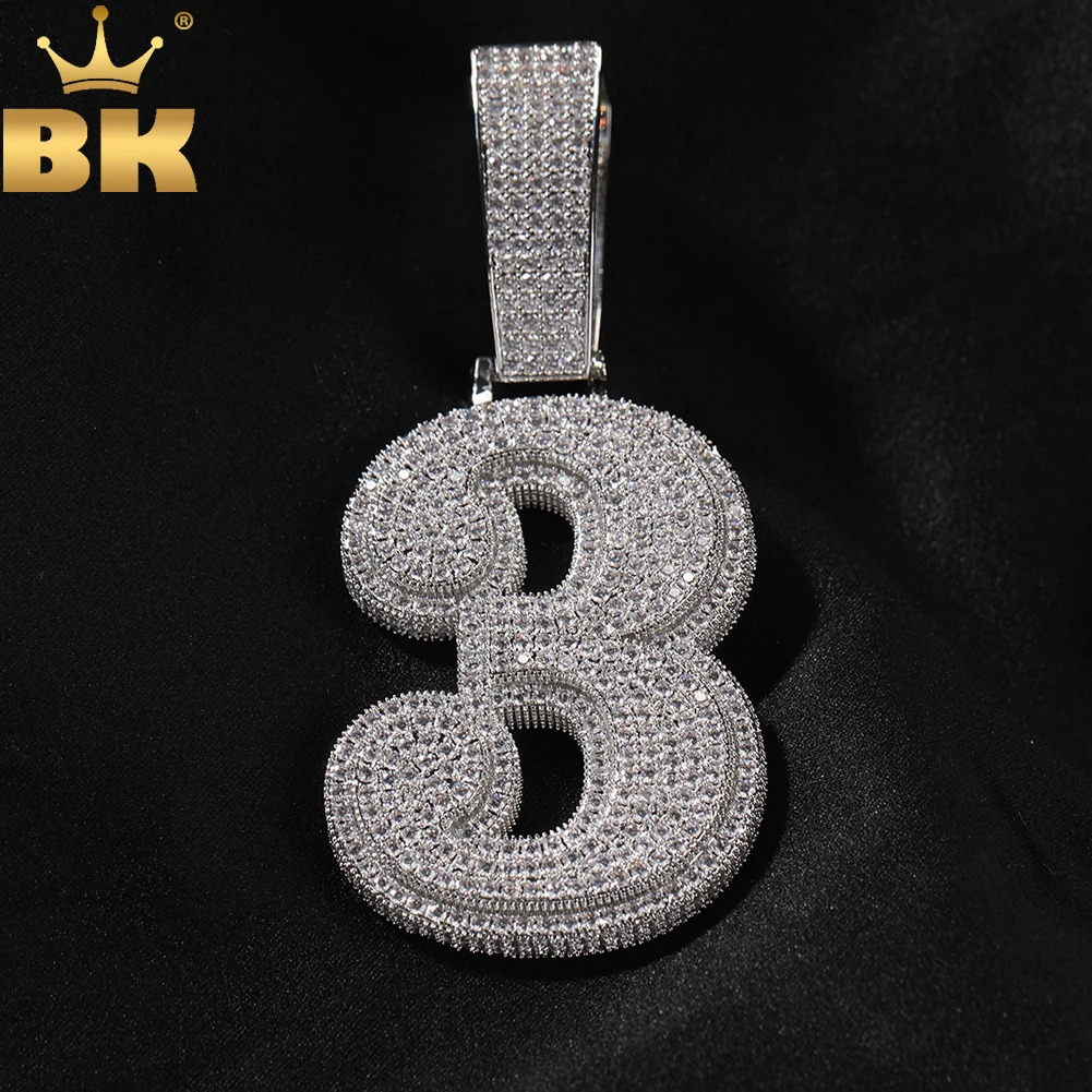 TBTK Big Size Lucky Number 0-9 Pendant Necklace Micro Paved Out 5A Cubic Zirconia Charm Necklace Hiphop Jewelry 241122
