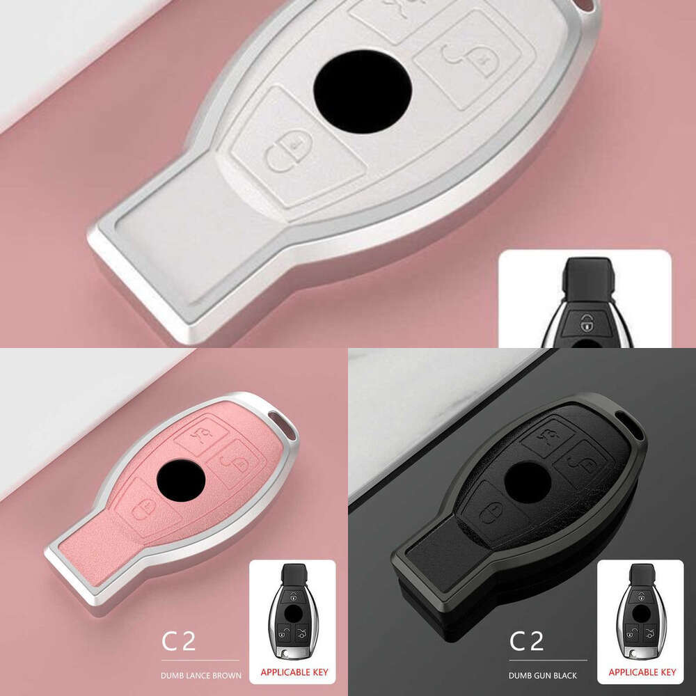 New New New Leather Alloy Car Remote Key Case Cover for Mercedes Bnez CLA GLC GLA GLK W203 W210 W211 W204 W176 A B C R Class AMG Accessories