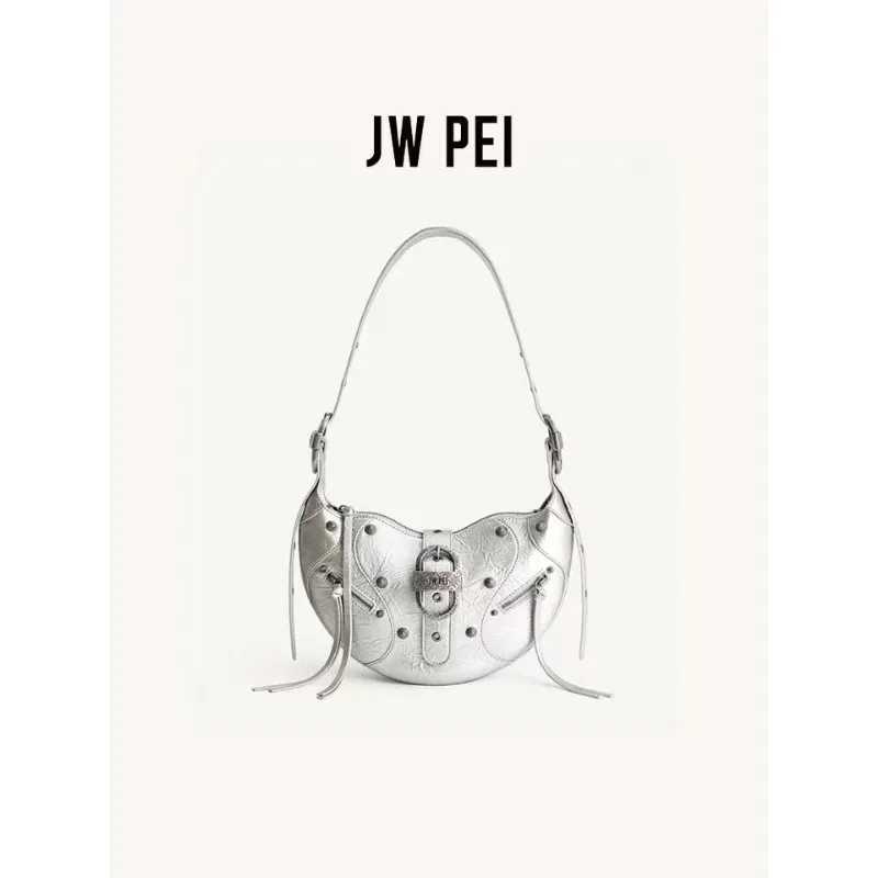 JW PEI Womens Elegant Large Capacity Motorcycle Oil Wax Leather Bag Single Shoulder Cross body Bag Luxury Underwear Bag Y241123