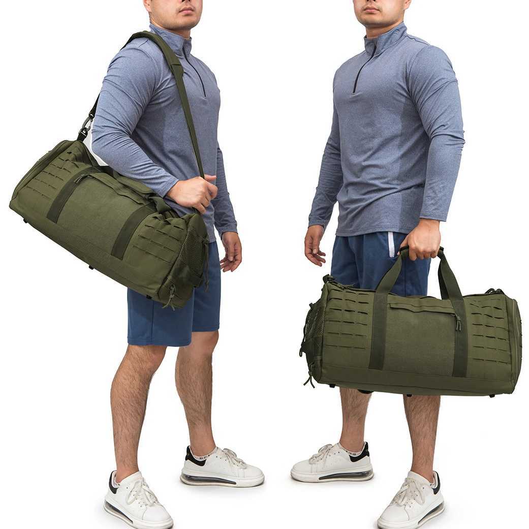 40L Sport Gym Bag Tactical Travel Duffel Bag For Men Basketball Weekender Bag carry lage travel bags Training BagXJ241122