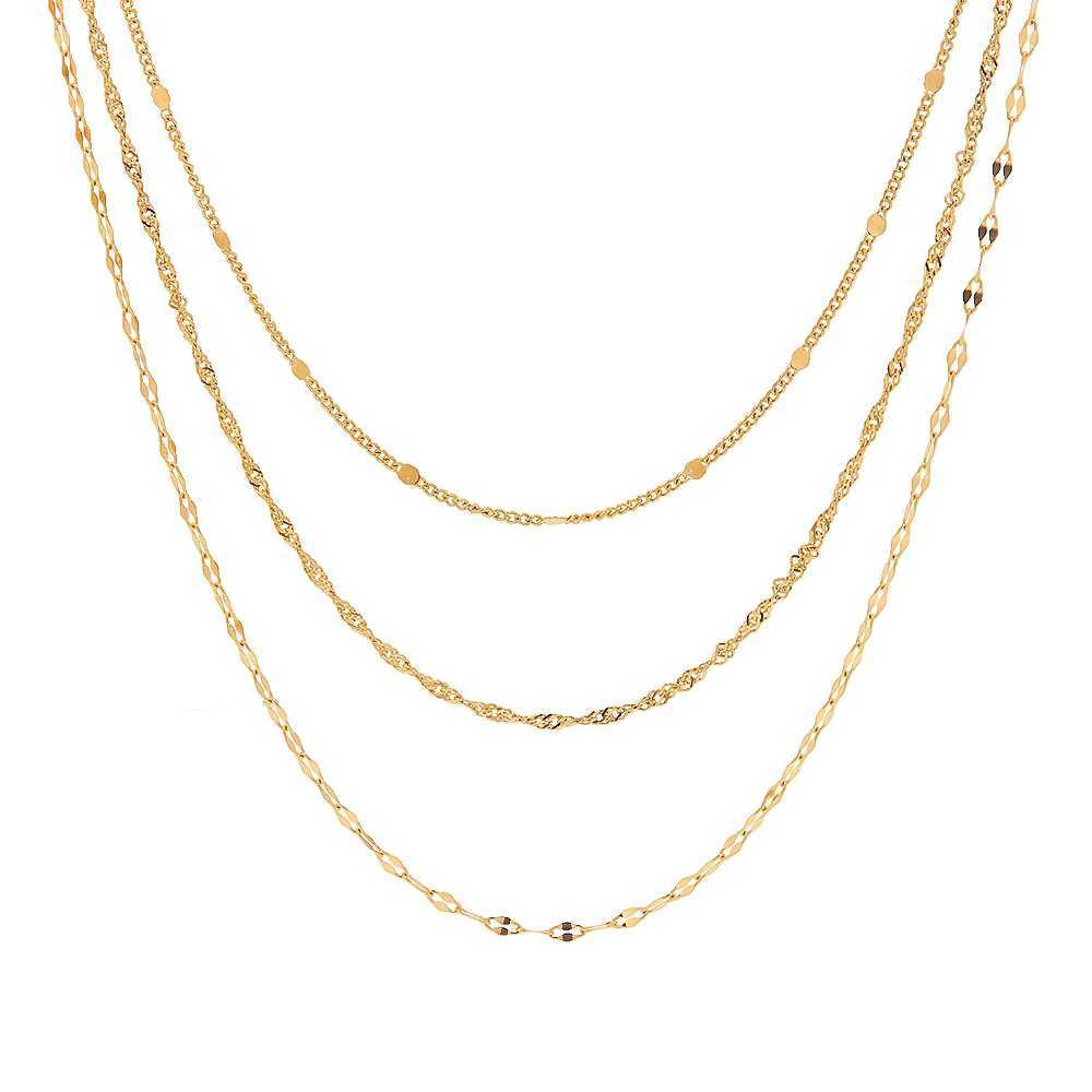 Youthway 18K Gold Color Stainl Steel Three Layer Necklace Jewelry Women Gold Color Pvd Plated Elegant Gala NewX241123
