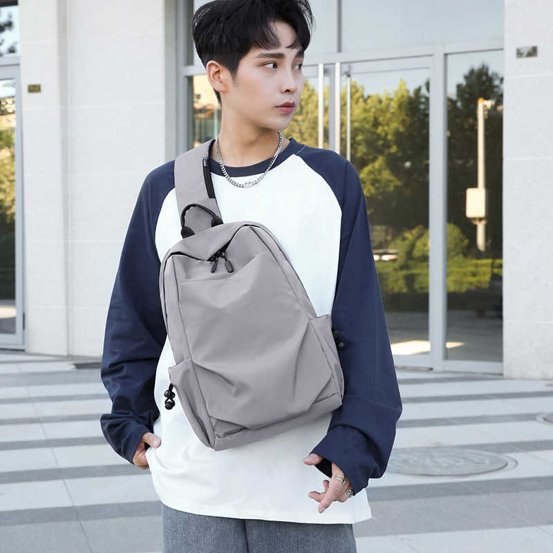 Can hold 14 inch laptop shoulder bag, new large capacity shoulder crossbody bag, waterproof fabric chest bag for men 241123