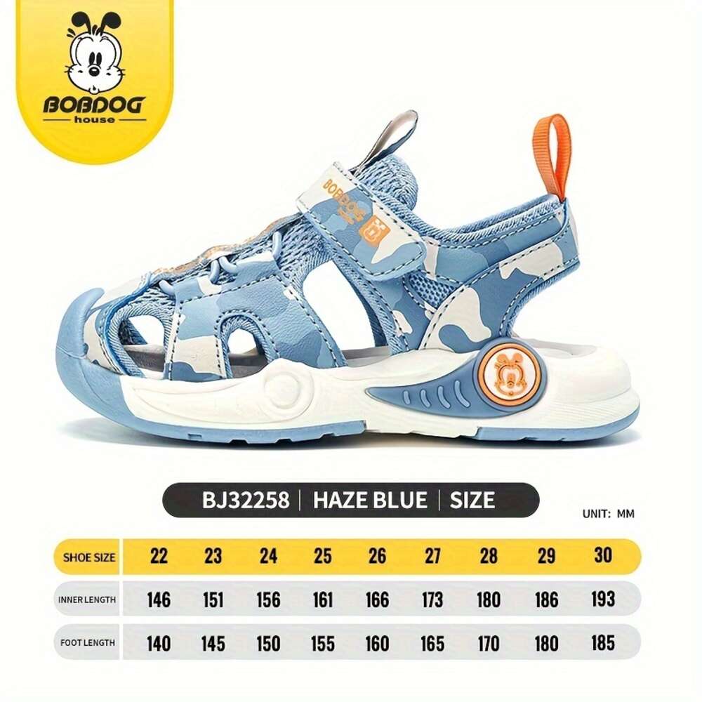 BOBDOG House Unisex Kid's Toddler's Adorable Close Toe Breathable Sandals, Comfy Non Slip Durable Soft Sole Beach Water Shoes for Boy's