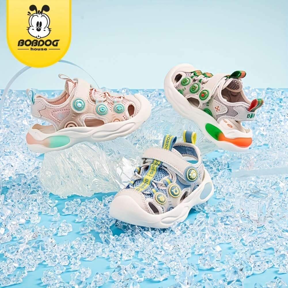 BOBDOG House Unisex Kid's Toddler's Close Toe Breathable Sandals, Comfy Non Slip Durable Soft Sole Beach Water Shoes for Boy's & Girl&#
