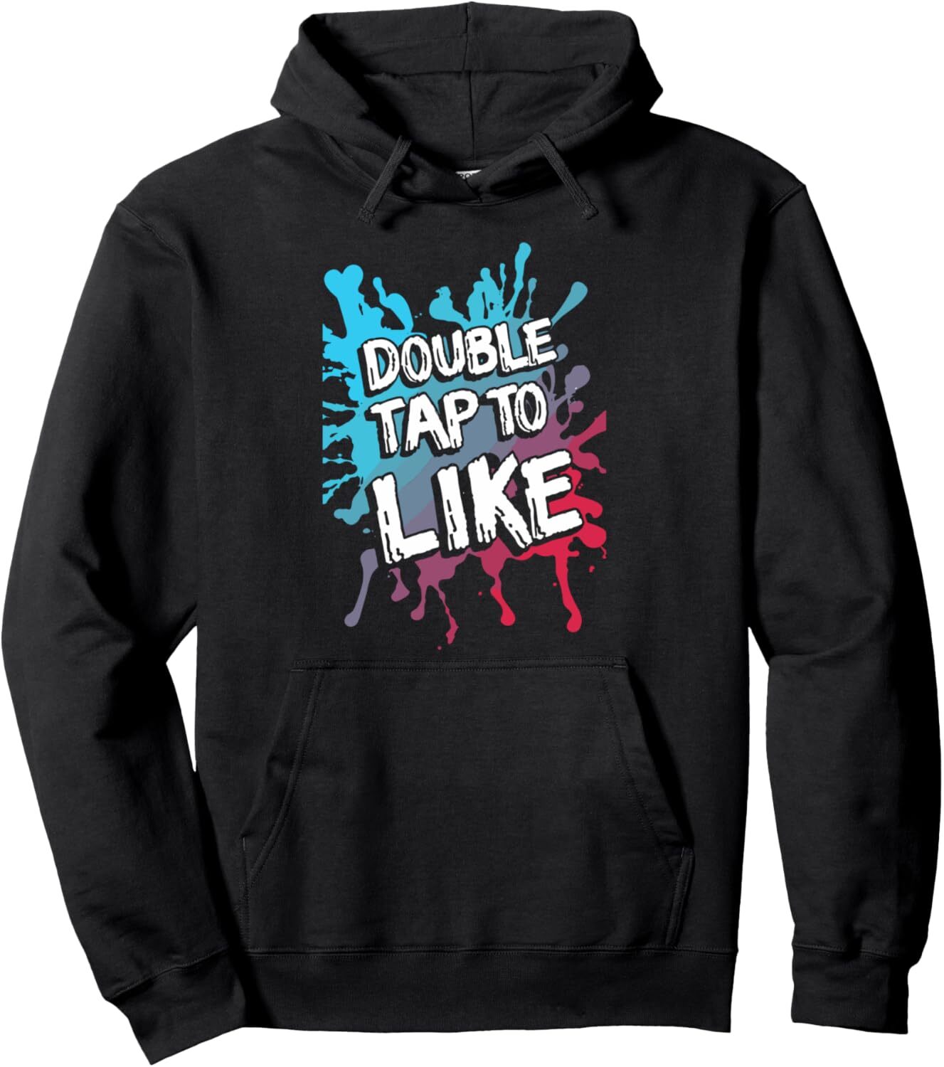 Hoodie for Mens Womens DOUBLE TAP TO LIKE Design Pullover Hoodie Graphic Hoodies sweatshirt cool
