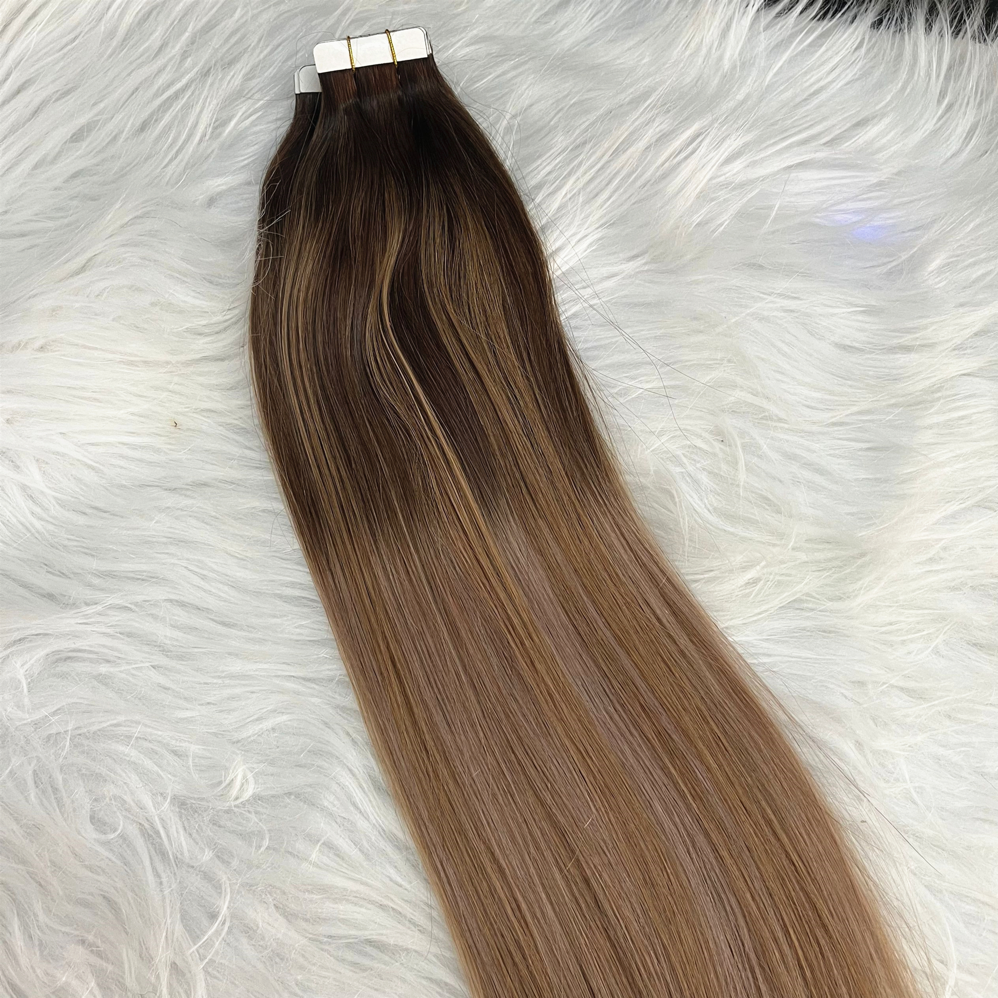 Ombre Tape in Human Hair Extensions Balayage T2/6/18 color Remy Brazilian Skin Weft Tape on Extension 100g/40pcs