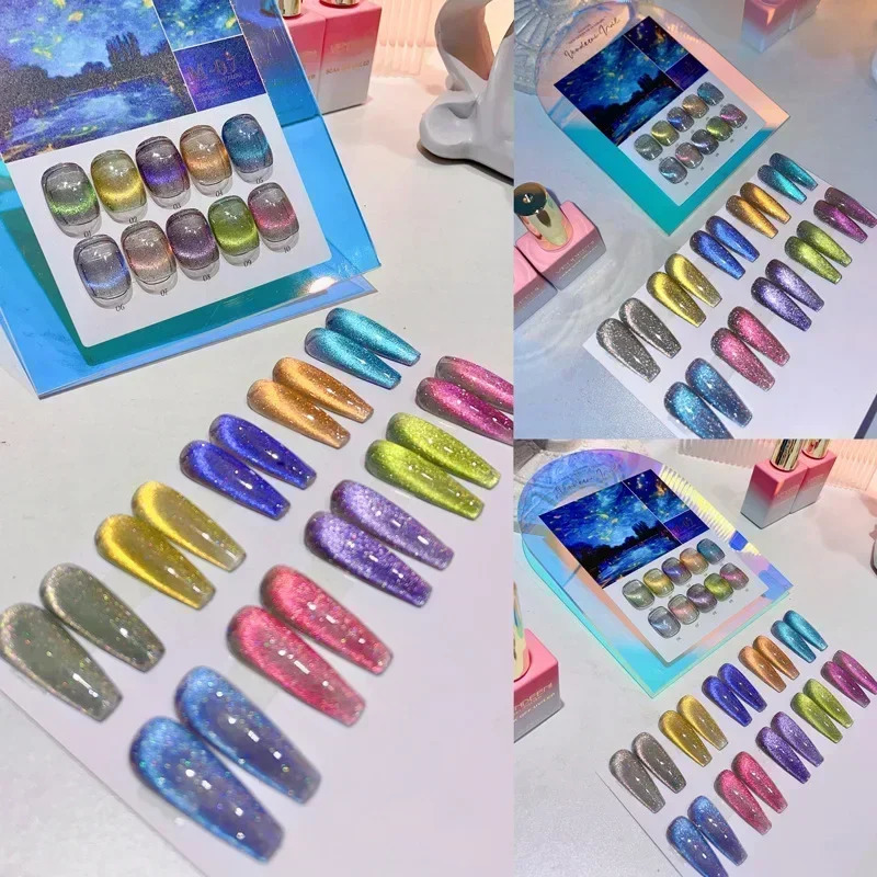 Cat magnetic gel nail polish 9D laser diamond flash Cat Eye gel semi permanent immersion UV LED varnish nail art 241122