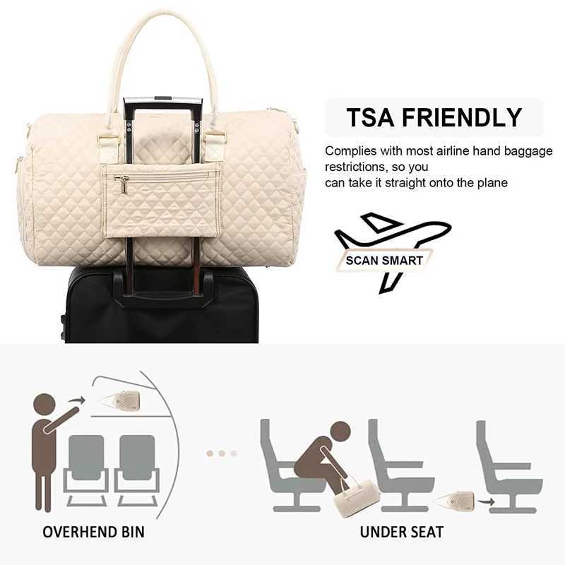 Weekender Overnight Bag Large Travel Duffle Bag for Women Yoga Sports Gym Bag with Shoe Compartment Crossbody Carry- BagXJ241122