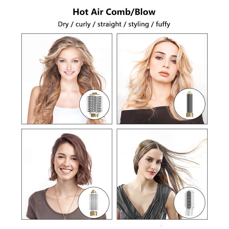 6 In 1 Hair Dryer Curler Straightener Comb Household Multistyler Set Hairstyler Blower Brush Curg Iron Salon Hot Air Styler