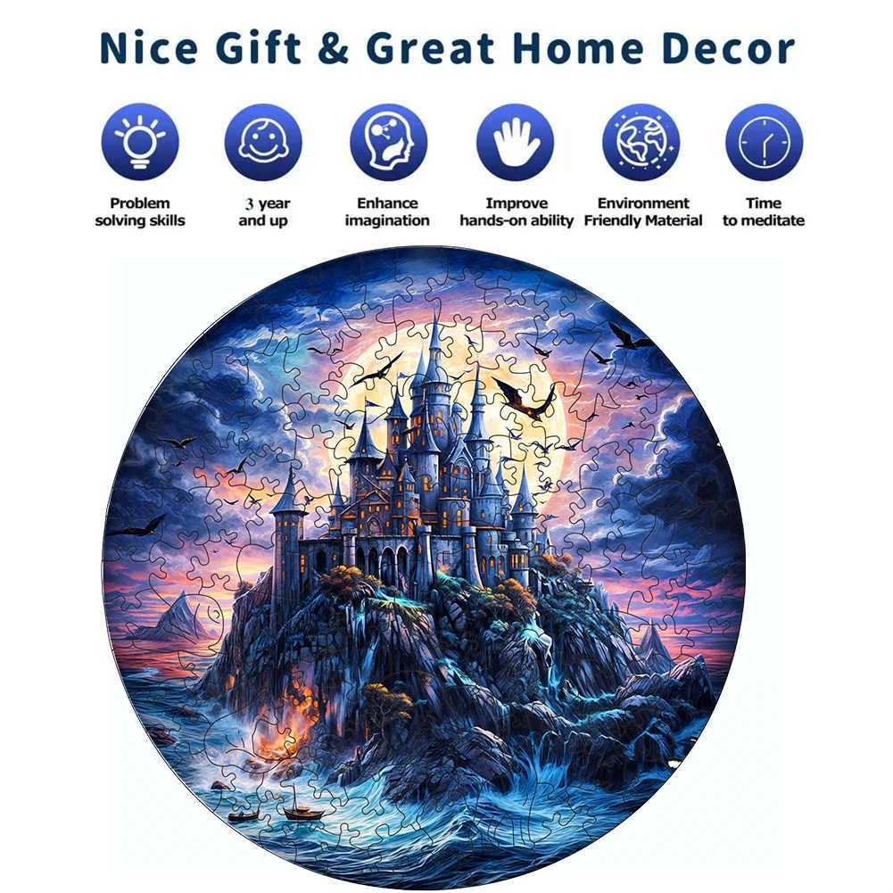 Wooden Puzzle Toy Ocean Castle Ideal Birthday Gift Family Interactive Wooden Puzzle Game Adult 3D Puzzle Includes X241122