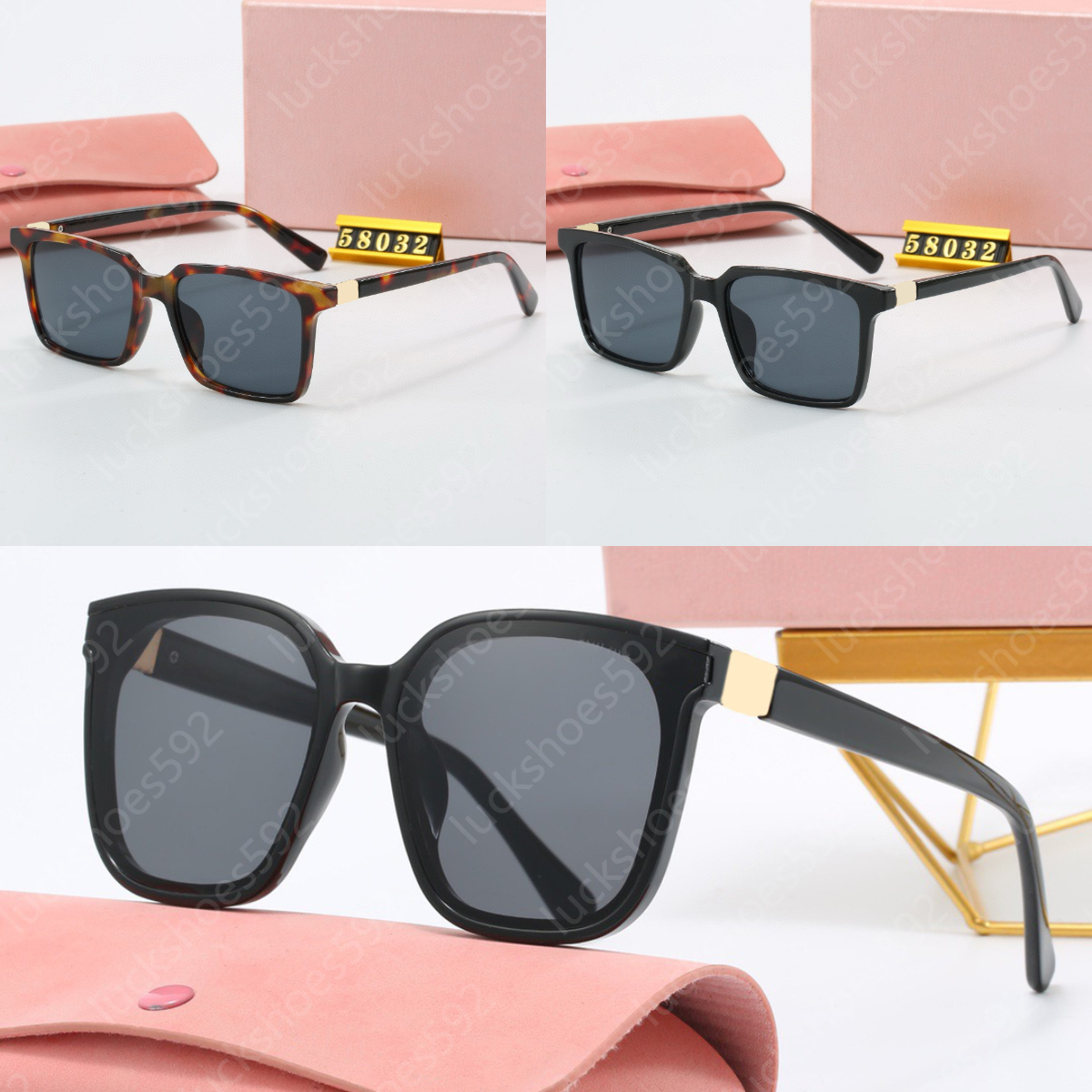 sunglasses for women designer fashion glasses Square glasses Thin mirror leg mens sunglasses Street Photo full Frame Lunettes de Soleil with Box