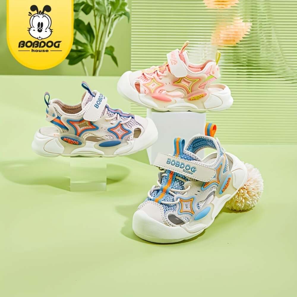 BOBDOG House Unisex Kid's Toddl's Close Toe Breathable Sandals, Comfy Non Slip Durable Soft Sole Beach Wat Shoes for Boy's & Girl'