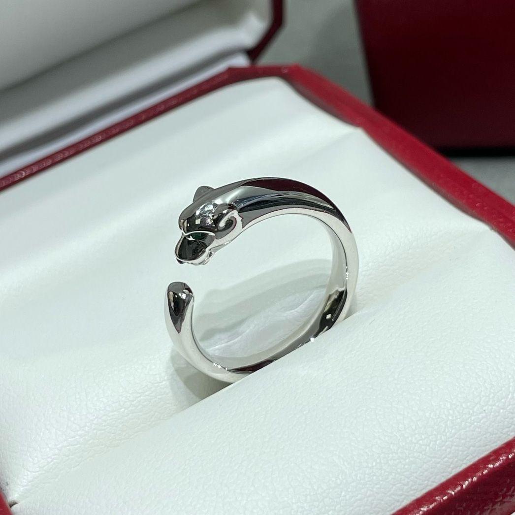 Thin Panthere Ring size 5-6-7-8 high cheetah ring gold plated inlaid natural emerald counter quality for women advanced gift crystal classic style with box 038