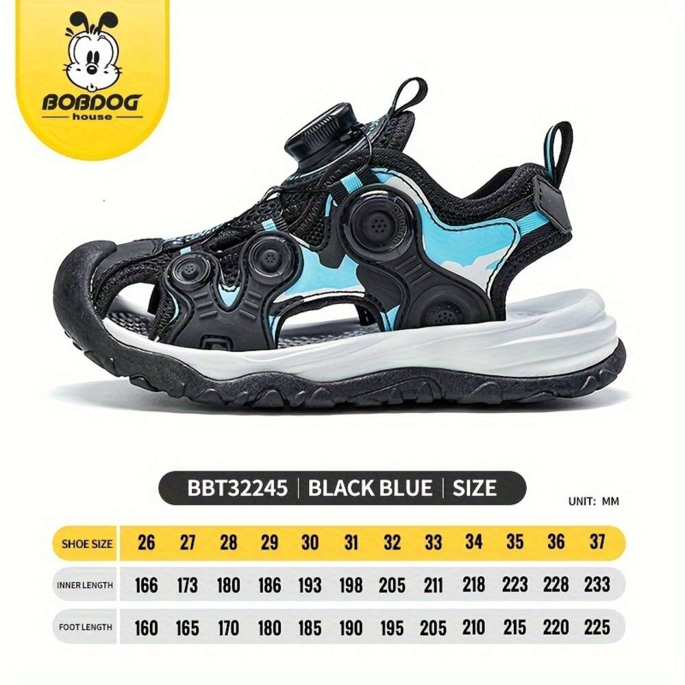 BOBDOG HOUSE Unisex Kid's Toddler's Close Toe Sandals with Rotating Buckle Comfy Durable Breathable Beach Water Shoes for Boy's & Girl&