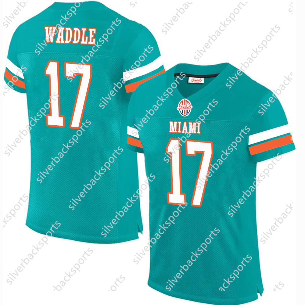 Custom Football Jersey 10 Tyreek 13 Dan Marino 1 Tua Tagovailoa 99 Jason Taylor 17 Jaylen Waddle 8 Jevon Holland 2 Chase Eds Brandon Jo Jerseys