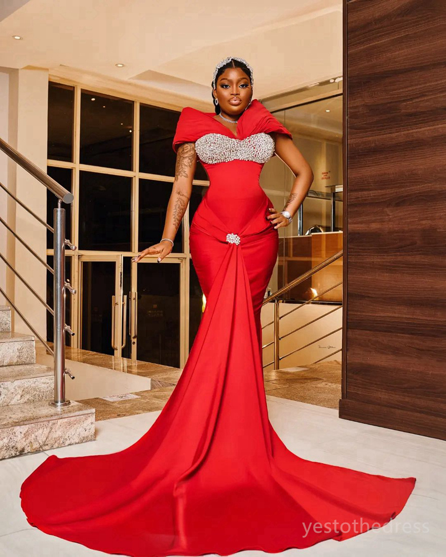 2024 Aso Ebi Prom Dresses for Special Occasions Promdress Evening Dresses Elegant Rhinestones Decorated Birthday Dress Second Reception Engagement Gow