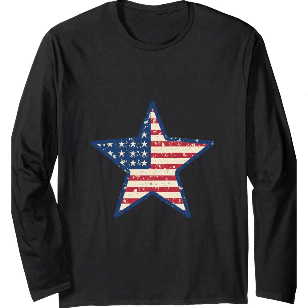 Long Sleeve Shirts for Men sweatshirt American Flag Design Long Sleeve Tee Streetwear Casual tops clothes cool
